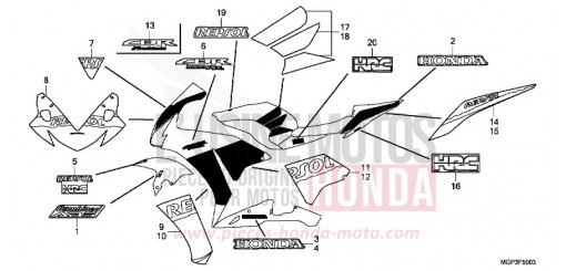 MARCA/STRISCIA (CBR1000RRD/RAD) (REPSOL) CBR1000RRD di 2013